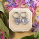 Classic heart earrings with forget-me-nots