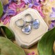 Classic heart earrings with forget-me-nots
