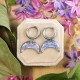 Classic lunula earrings with forget-me-nots