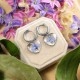 Classic heart earrings with forget-me-nots