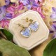 Classic heart earrings with forget-me-nots