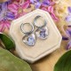 Classic heart earrings with forget-me-nots
