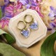 Classic heart earrings with forget-me-nots