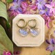 Classic heart earrings with forget-me-nots