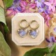 Classic heart earrings with forget-me-nots