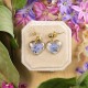 Classic heart earrings with forget-me-nots