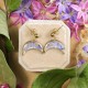Classic lunula earrings with forget-me-nots