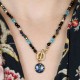 Wild carrot flower necklace with stones