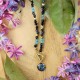 Wild carrot flower necklace with stones