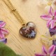Classic heart necklace with a bouquet of flowers