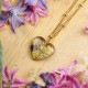 Classic heart necklace with a bouquet of flowers