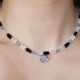 Necklace full of stones with forget-me-not