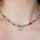 Necklace full of stones with forget-me-not