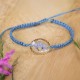 Macrame bracelet with forget-me-not