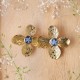 Decorative flower earrings with forget-me-nots