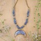 Lunula necklace with forget-me-nots