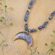 Lunula necklace with forget-me-nots
