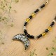 Lunula necklace with spirea