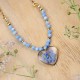 Heart necklace with forget-me-not