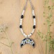 Lunula necklace with spirea