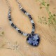 Heart necklace with forget-me-not