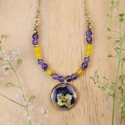 Pansy necklace