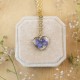 Classic heart necklace with forget-me-not