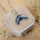 Classic lunula necklace with wild carrot flower