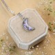Classic moon necklace with forget-me-not