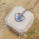 Classic heart necklace with forget-me-not