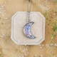 Classic moon necklace with forget-me-not