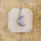 Classic moon necklace with forget-me-not