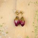 Earrings with embedded rose buds