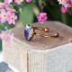 Classic ring with pansy petal