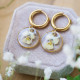 Pansy flower earrings