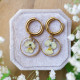 Pansy flower earrings