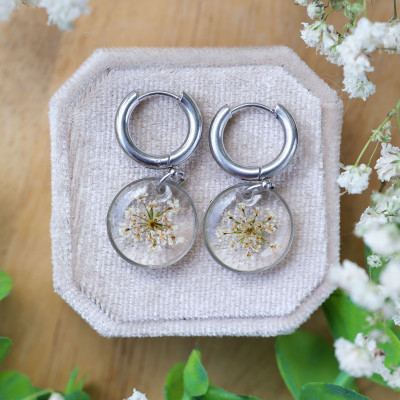 Wild carrot flower earrings
