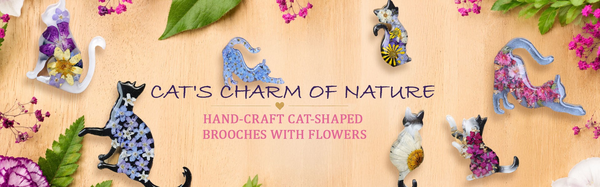 Brooch - Cat Charm of Nature